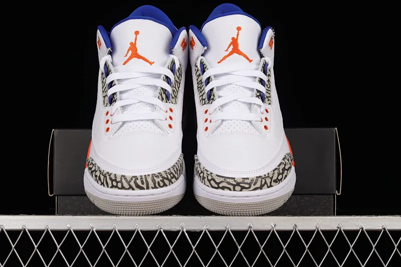 All categories Air Jordan Jordan series basketball shoes Air Jordan 3 pure original version Air Jordan 3 Retro "Knicks" AJ3 Joe 3 Knicks color matching 136064-148